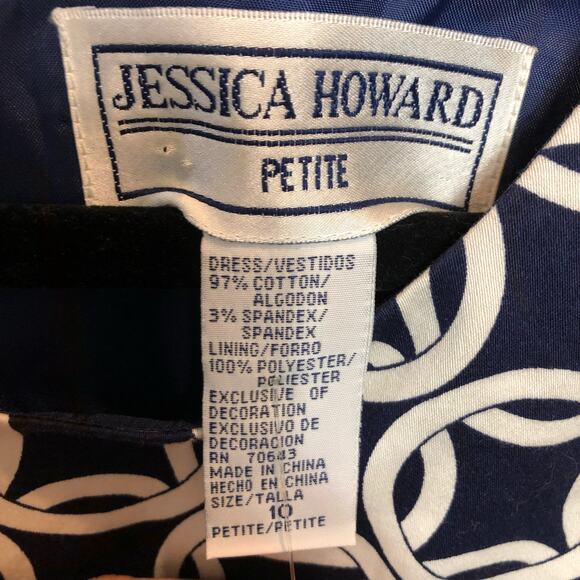 Jessica Howard Blue Printed Sleeveless Dress - Picture 3 of 5